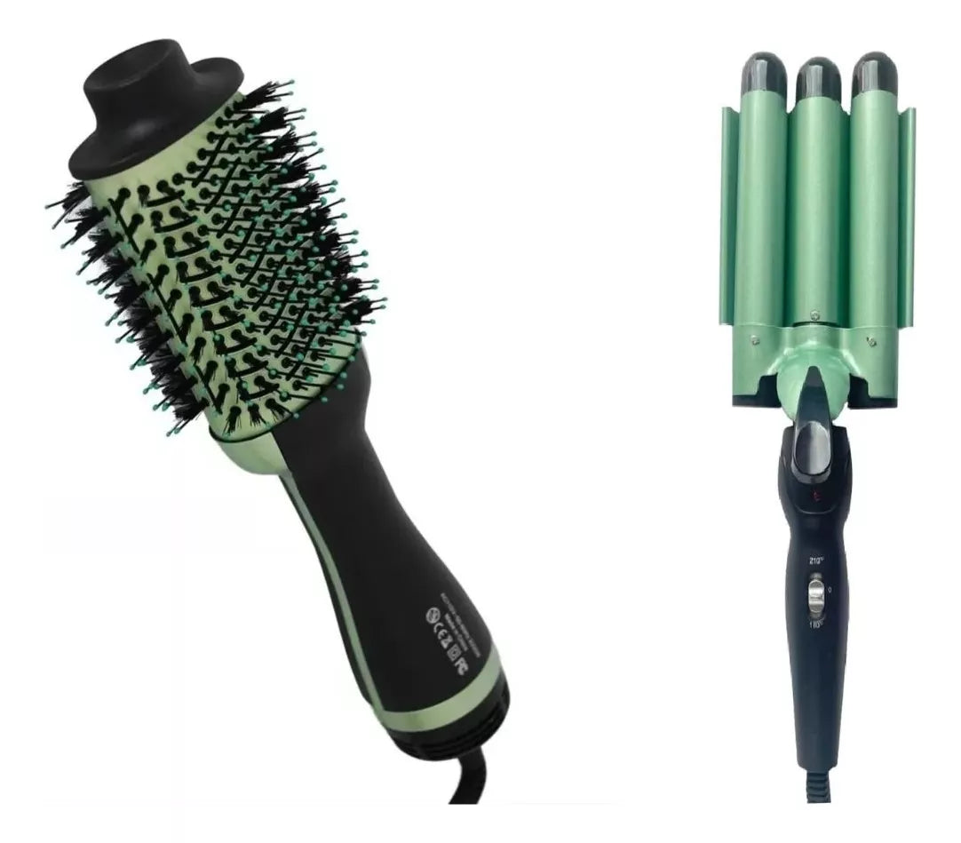 COMBO PINZA 3 TUBOS Y CEPILLO SECADOR