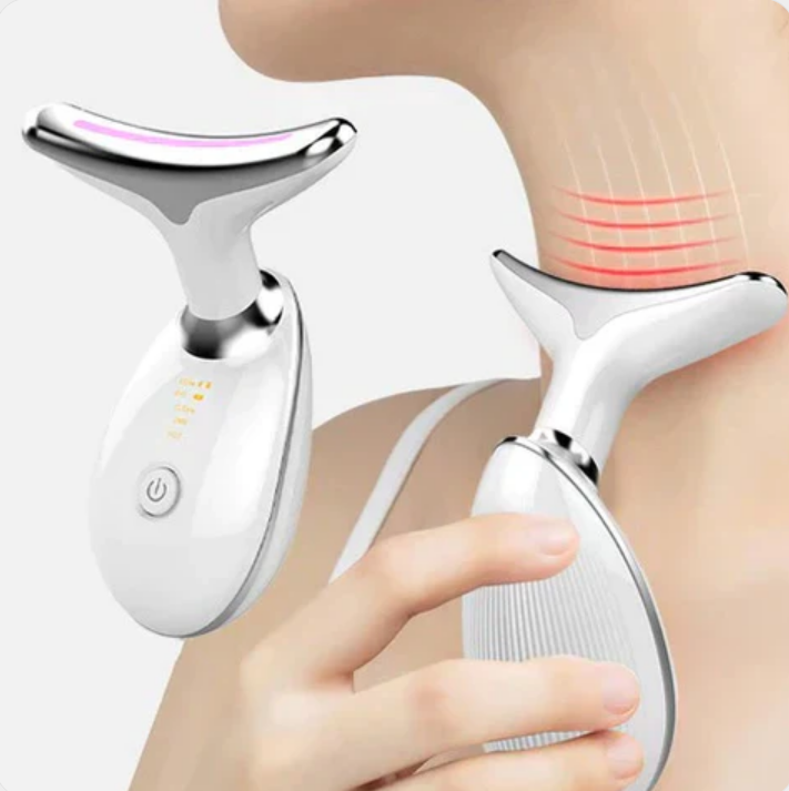 MASAJEADOR FACIAL Y CUELLO CON LUZ LED ✨